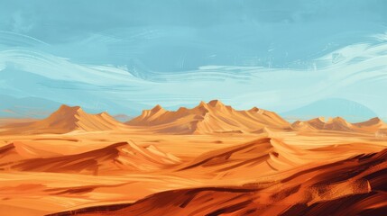 Naklejka premium Desert Landscape with Blue Sky.