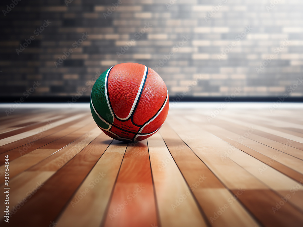 Sticker basketball with bahrains flag on a white background