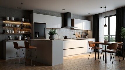 Modern Interior With Bright Wall, Living room, Bed room, kitchen, House Plants