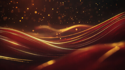 Abstract digital background electromagnetic wave background Innovation digital wave, information technology background and luxury background with golden line decoration and curve light effect