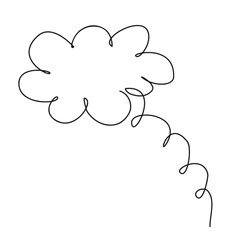 Trendy think bubble in flat style. Cloud line art. vector illustration
