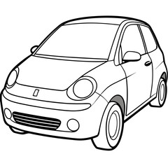 A compact hatchback with minimalist art vector illustration