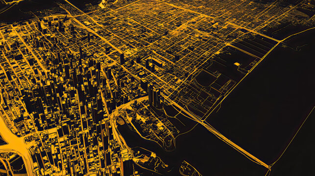 Technical aerial visual, 3D LiDAR GIS aerial map satellite scan model isolated, showing Newark,  New Jersey. Elevation, topography, render