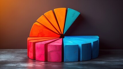 Obraz premium Vibrant vector illustration of a pie chart