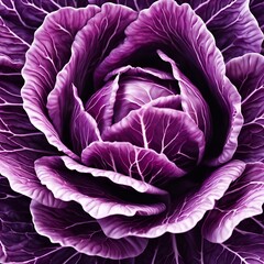 Obraz premium Detailed Texture of Red Cabbage