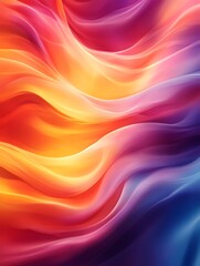 Obraz premium Abstract colorful waves of pink, orange, yellow, and blue create a vibrant, modern pattern.
