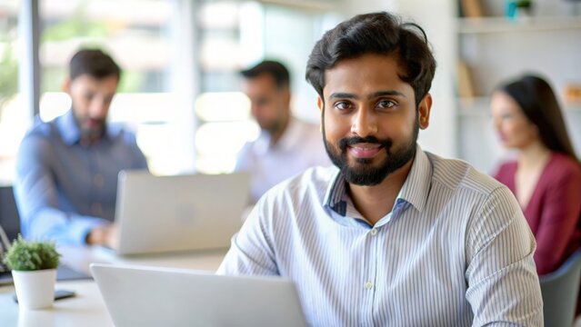 Indian Telecom Project Coordinator – Portrait of an Indian coordinator managing project timelines and teams.
