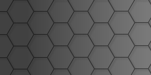 Abstract minimal geometric black and gray light background design. Vector illustration of hexagons pattern. luxury white pattern geometric mesh cell texture. Modern pattern elegant gold line template