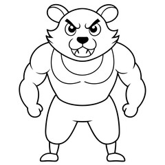 A ferocious angry  Hamster athlete posing art vector illustration