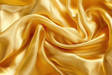 Obraz premium luxurious gold flow elegant yellow satin fabric with soft folds and gentle sheen creating a rich and opulent abstract background texture photography