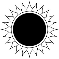 Round sun that gets  clos line art vector