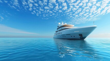 luxurious yacht sailing on tranquil blue waters under clear skies 3d illustration