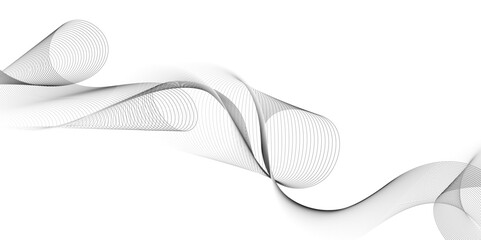 Abstract black wavy lines Digital frequency track equalizer background. Curved wave smooth stripe seamless pattern. Wave lines created using blend tool. graphic design template banner business wave.