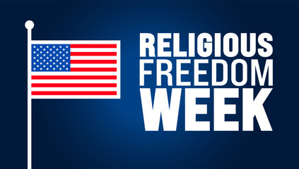 Religious Freedom Week is observed every year in September. Holiday concept. Template for background, banner, card, poster, placard, design template with unique shapes with standard color.
