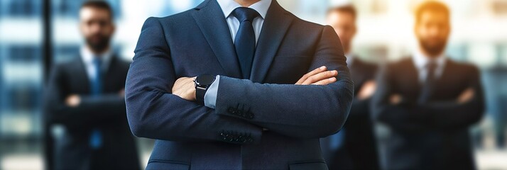 Fototapeta premium 3:1 腕組みをするビジネスマン01