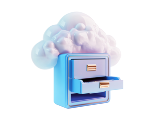 a cloud shaped object with a drawer