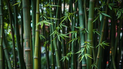 Obraz premium Bamboo tree forest wallpaper. Asian nature vibe 