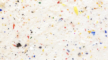 Colorful specks on white