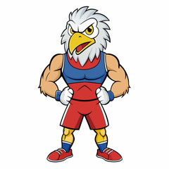 A ferocious angry eagle athlete posing art vector illustration