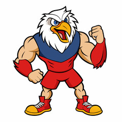 A ferocious angry eagle athlete posing art vector illustration