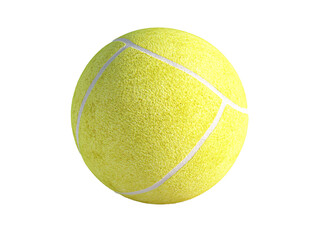 a yellow tennis ball with white lines