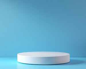 Minimalist stage on blue background, perfect for showcasing products or creating visual presentations.