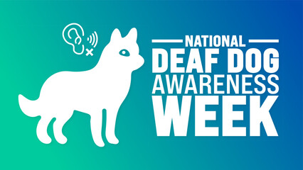 National Deaf Dog Awareness Week is observed every year in September. Holiday concept. Template for background, banner, card, poster, placard, design template with unique shapes with standard color.