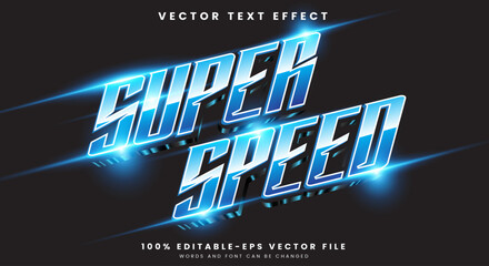 Obraz premium Super Speed editable text effect Template with Sport and Champion text style