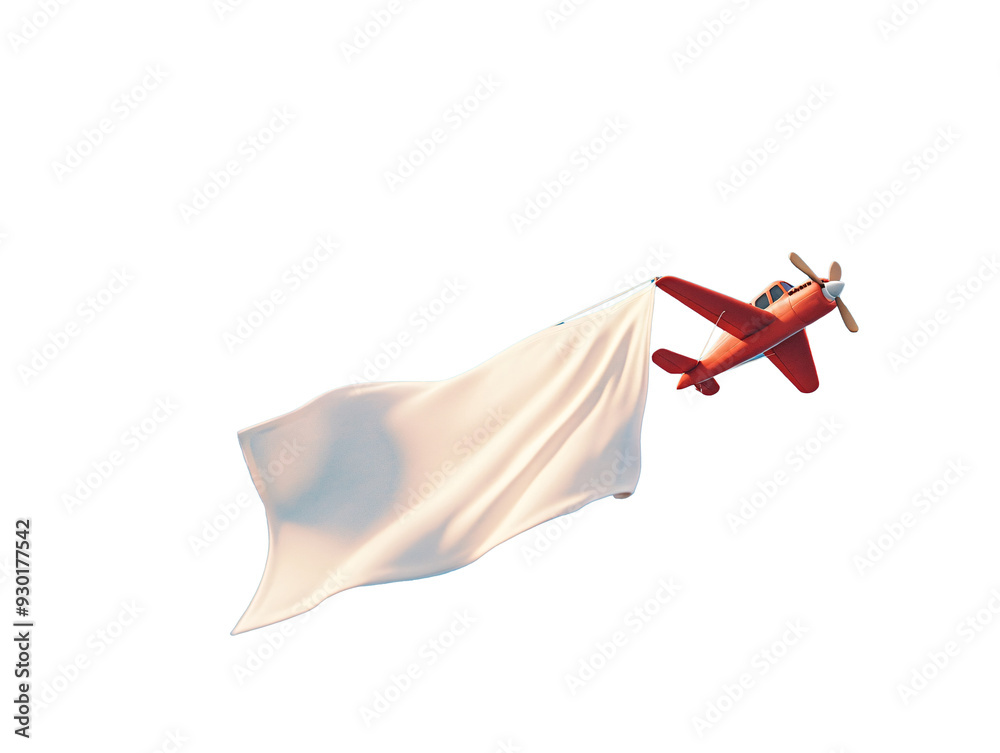 Wall mural a toy airplane with a white flag