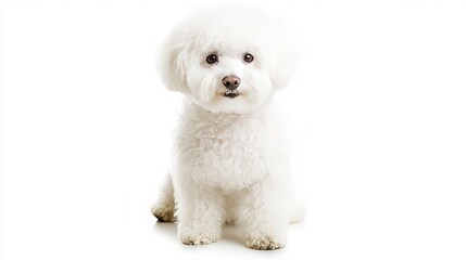Cute Bichon Frise Puppy Sitting