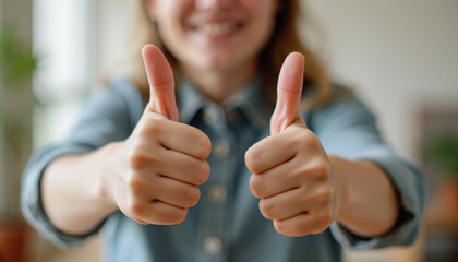 Thumbs Up: A positive gesture indicating approval, agreement, or that everything is okay.