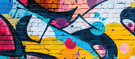 Fototapeta premium Abstract graffiti wall colorful urban street art creative expression modern mural design