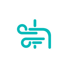 a combination of logos and vectors of wind, with initials, letters, numbers, or alphabets for business and others