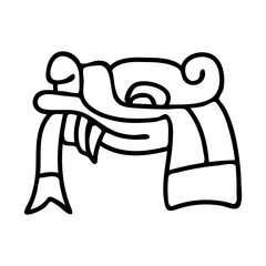 tribal symbol, black and white isolated vector. American style. Aztec animals style Mexican designs