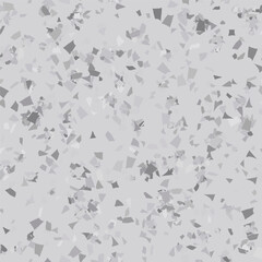 Seamless Venetian Terrazzo Texture. Gray Mosaic Stone Background. Terrazzo Floor Vector Material. Marble Rock Granite Pattern. Vector Abstract Terrazo Design. Glass Abstract Irregular Print. Floor Art