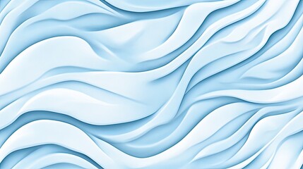Obraz premium A dynamic wave pattern showcases white glowing lines against a light blue gradient background, creating a visually striking technological theme