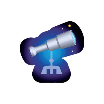 recommend clip art: Telescope Sticker Starry Sky. Vector Graphics