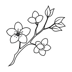 Flower Drawing Silhouette Design Vector Illustration Clipart Eps