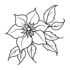 Flower Drawing Silhouette Design Vector Illustration Clipart Eps