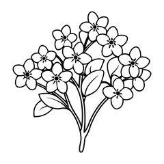 Flower Drawing Silhouette Design Vector Illustration Clipart Eps