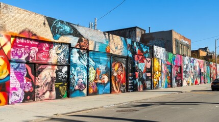 Obraz premium NEW YORK CITY - OCTOBER 10, 2015: mural art in Bushwick, Brooklyn. Bushwick is one of NYCs major street art hubs, with an outdoor art gallery known as the Bushwick Collective 