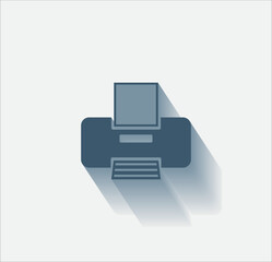 Vector dark color icon with shadow on light background