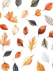 Obraz premium background print of painted autumn leaves, mockup. autumn time background