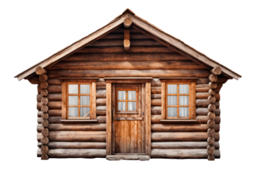 wooden cabin on transparent background, png file