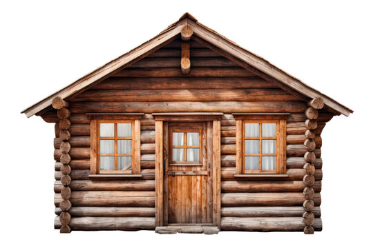 wooden cabin on transparent background, png file