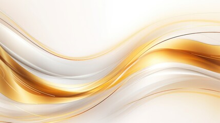 Obraz premium Free plain white background with gold wave