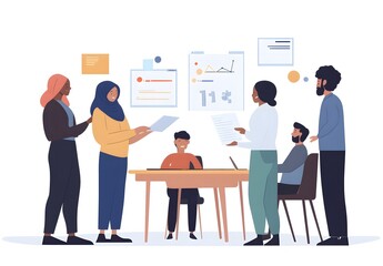 Obraz premium a group of multiethnic office workers