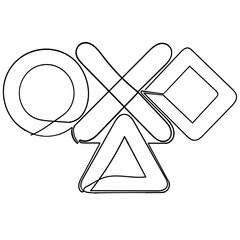 round triangle cross square drawing