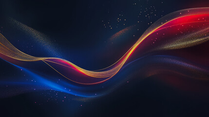 Abstract digital background electromagnetic wave background Innovation digital wave, information technology background and luxury background with golden line decoration and curve light effect