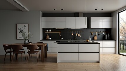 Modern Interior With Bright Wall, Living room, Bed room, kitchen, House Plants